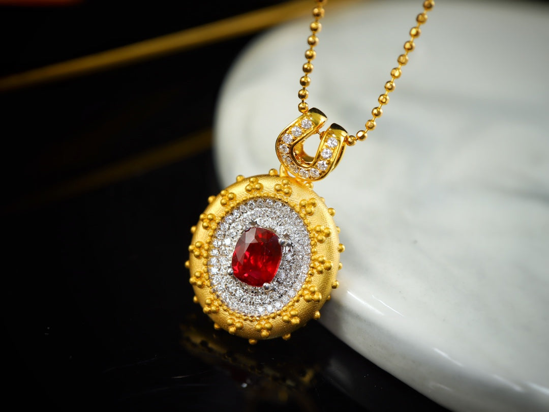 Pigeon's Blood Red Pendant - Exquisite Jewelry Piece