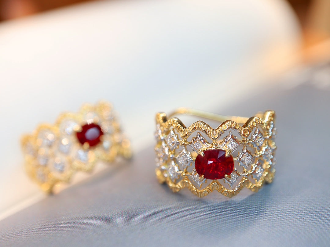 Buccellati-Style Ruby Ear Clips Jewelry