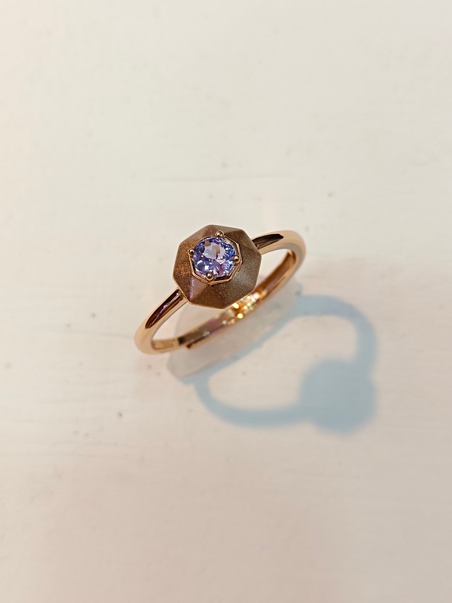 S925 Sterling Silver Tanzanite Ring with 18K Gold Embedding Craftsmanship