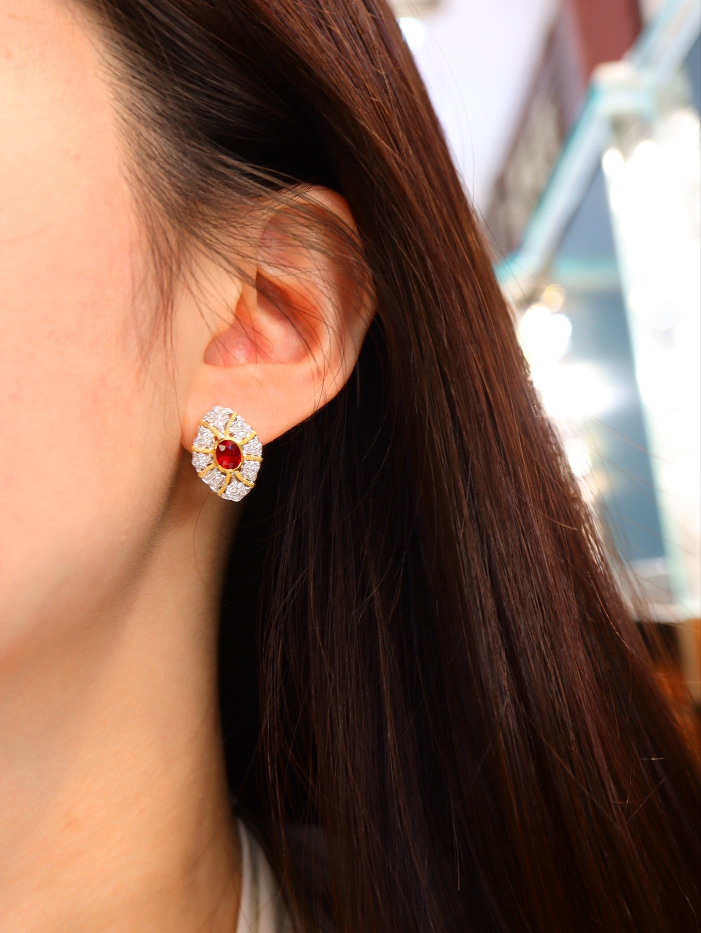 Buccellati-Style Ruby Ear Clips Jewelry: A Century of Classic Elegance