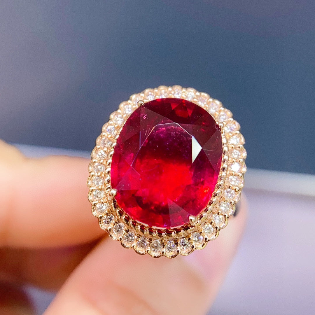 Jewelry Enchantment: Rainbow-like Tourmaline with 18K Gold and Diamonds