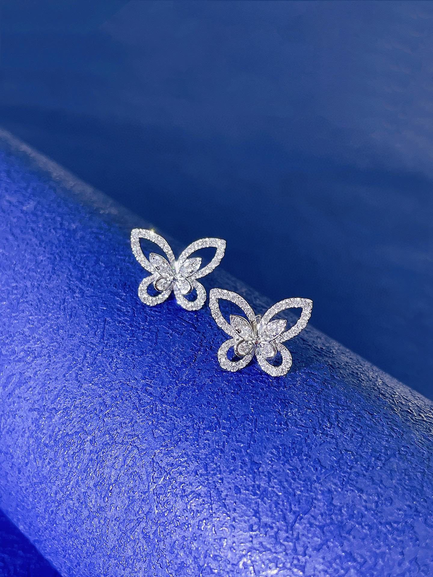 18K Cultured Phantom Butterfly Earrings - Luxury Jewelry