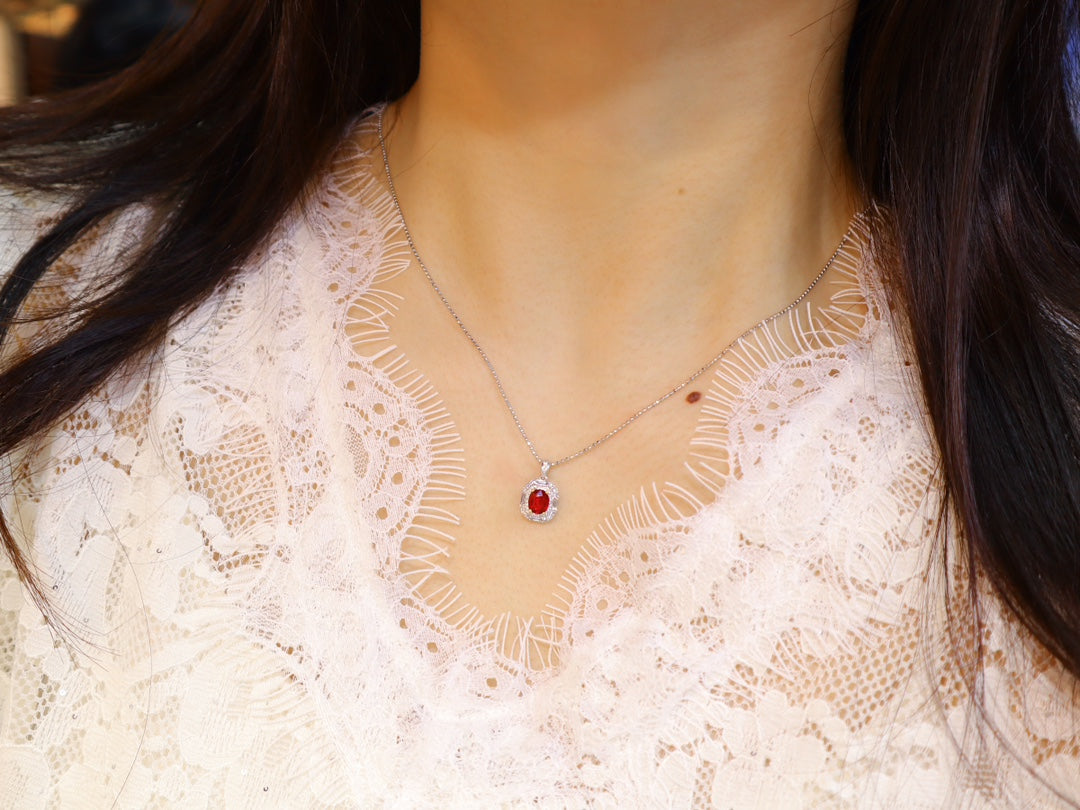 Pigeon Blood Red Ruby Pendant - Classic Daifei Style Jewelry