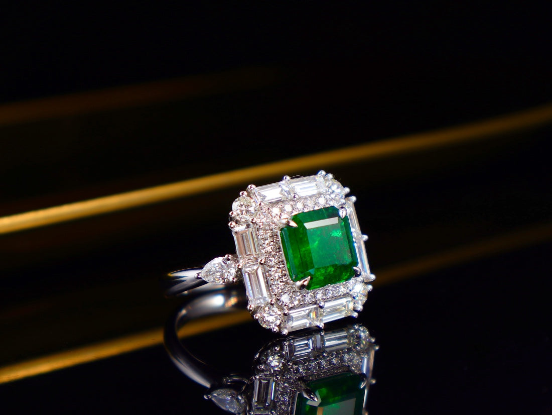 Emerald Ring Pracht - 2,22 ct glazige groene sieraden edelsteen