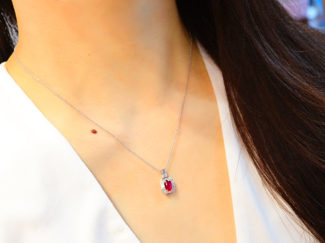 Pigeon's Blood Ruby Pendant - Unheated Gemstone Jewelry