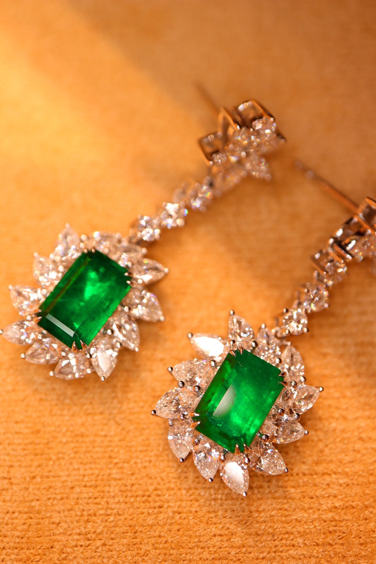 Majestic Lady Style Jewelry: Zambian Emerald Earrings with Top-Grade Walton Green