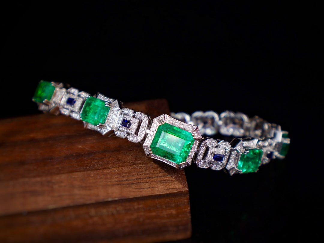 Emerald and Sapphire Diamond Bracelet - Timeless Elegance in Jewelry