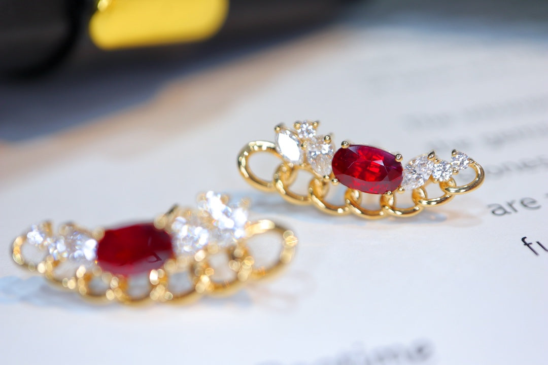 Minimalist Luxury Design Ruby Earrings - Exquisite Jewelry