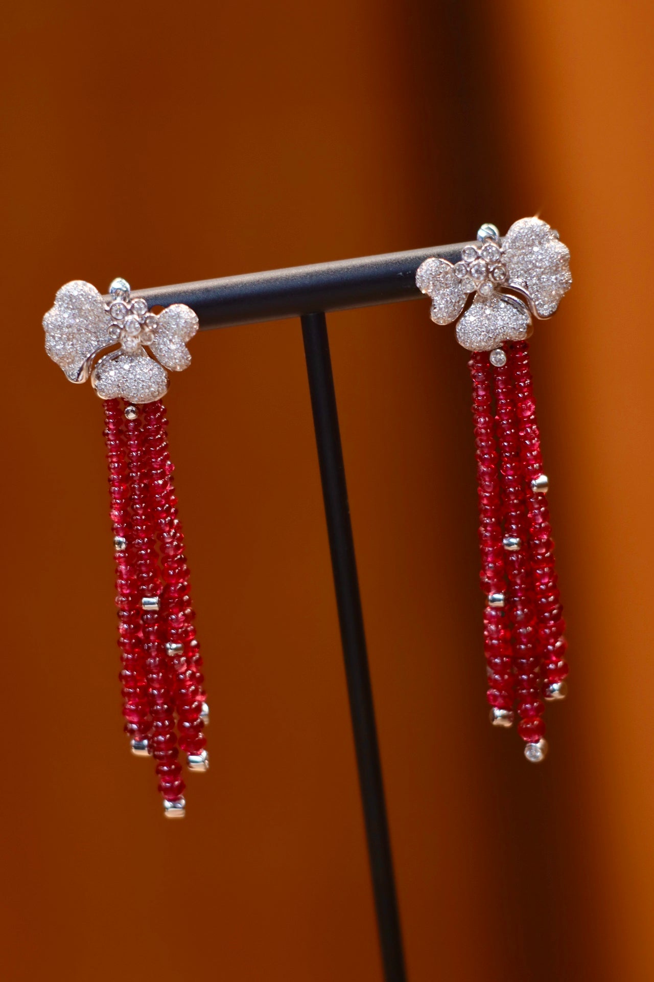 Unheated Myanmar Spinel Earrings: Mesmerizing Jet Bead Design Jewelry