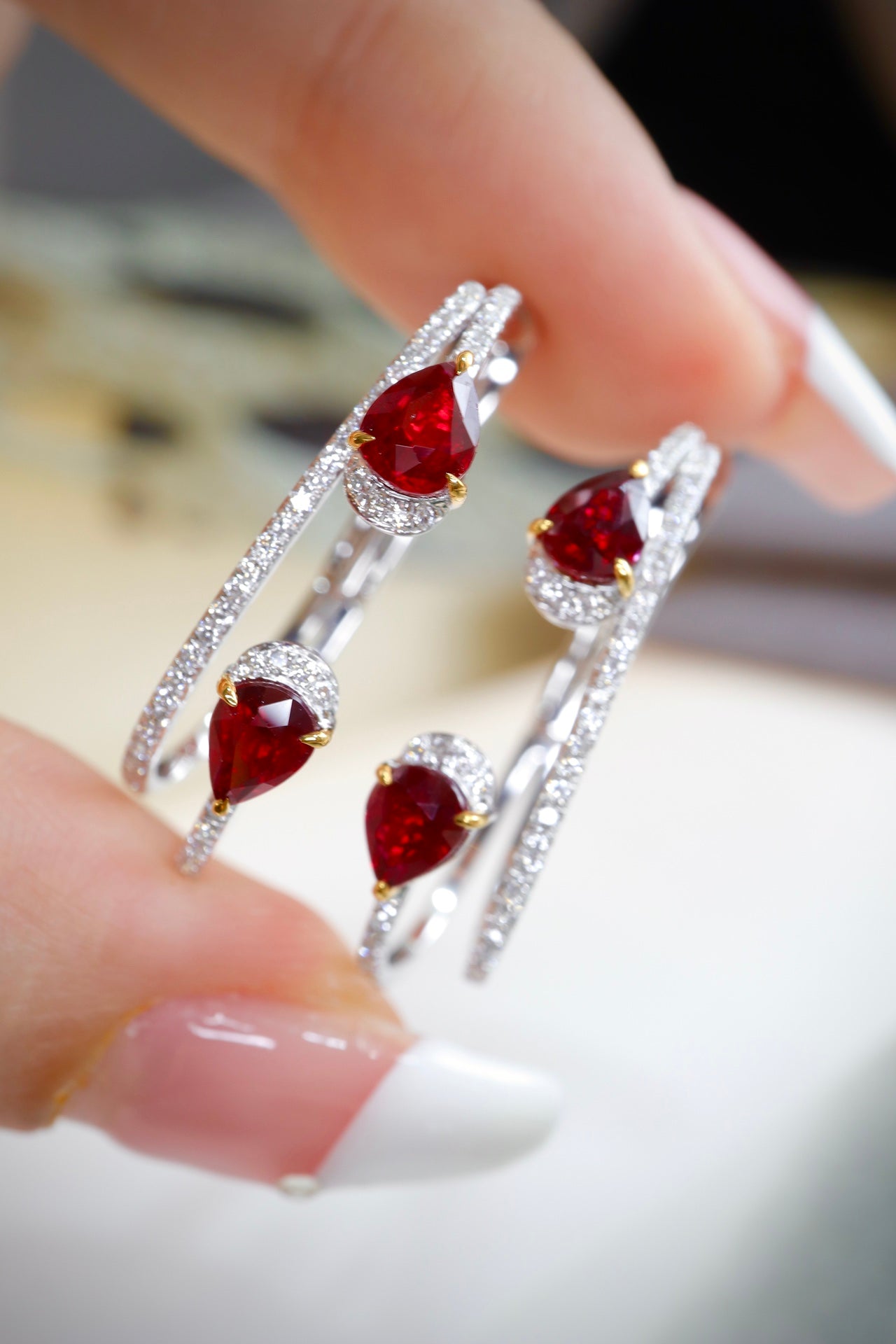 Unheated Pigeon's Blood Red Ruby Earrings - Premium Jewelry