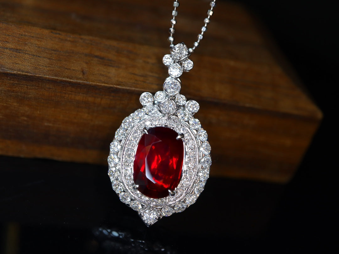 Unheated Pigeon's Blood Ruby Pendant - Premium Jewelry Collection