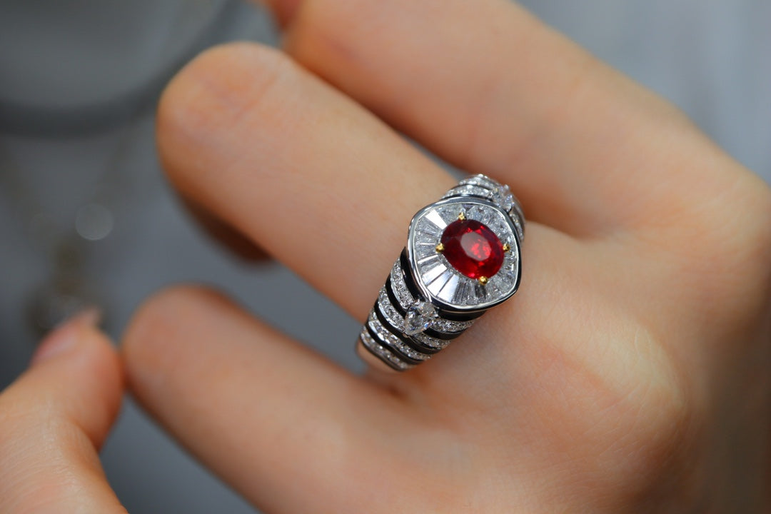 Pigeon's Blood Red Ruby Ring - Unieke hoogwaardige sieraden