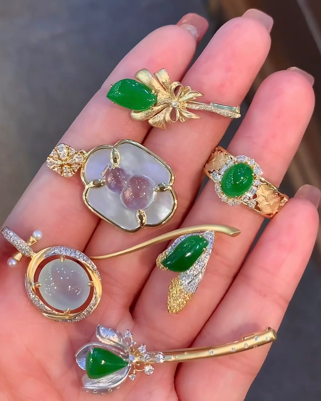 Exquisite Jade Jewelry Collection: Pendants, Brooches, and Rings!