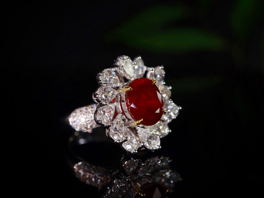 Ouppvärmd Pigeon's Blood Ruby Ring - 3.0ct Premium ädelstenssmycken