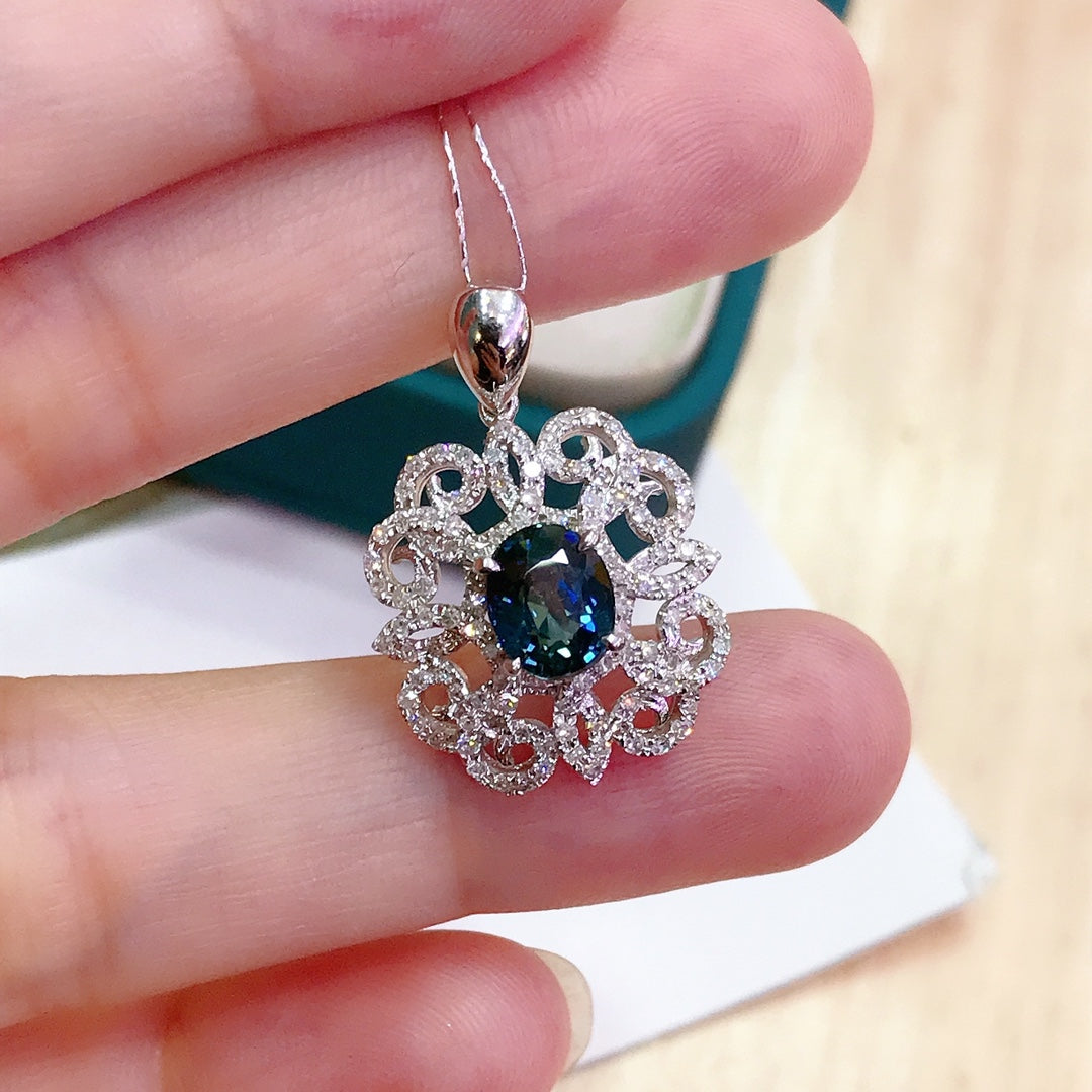 Unique Chinese Style Sapphire Pendant - A Rare Jewelry Find