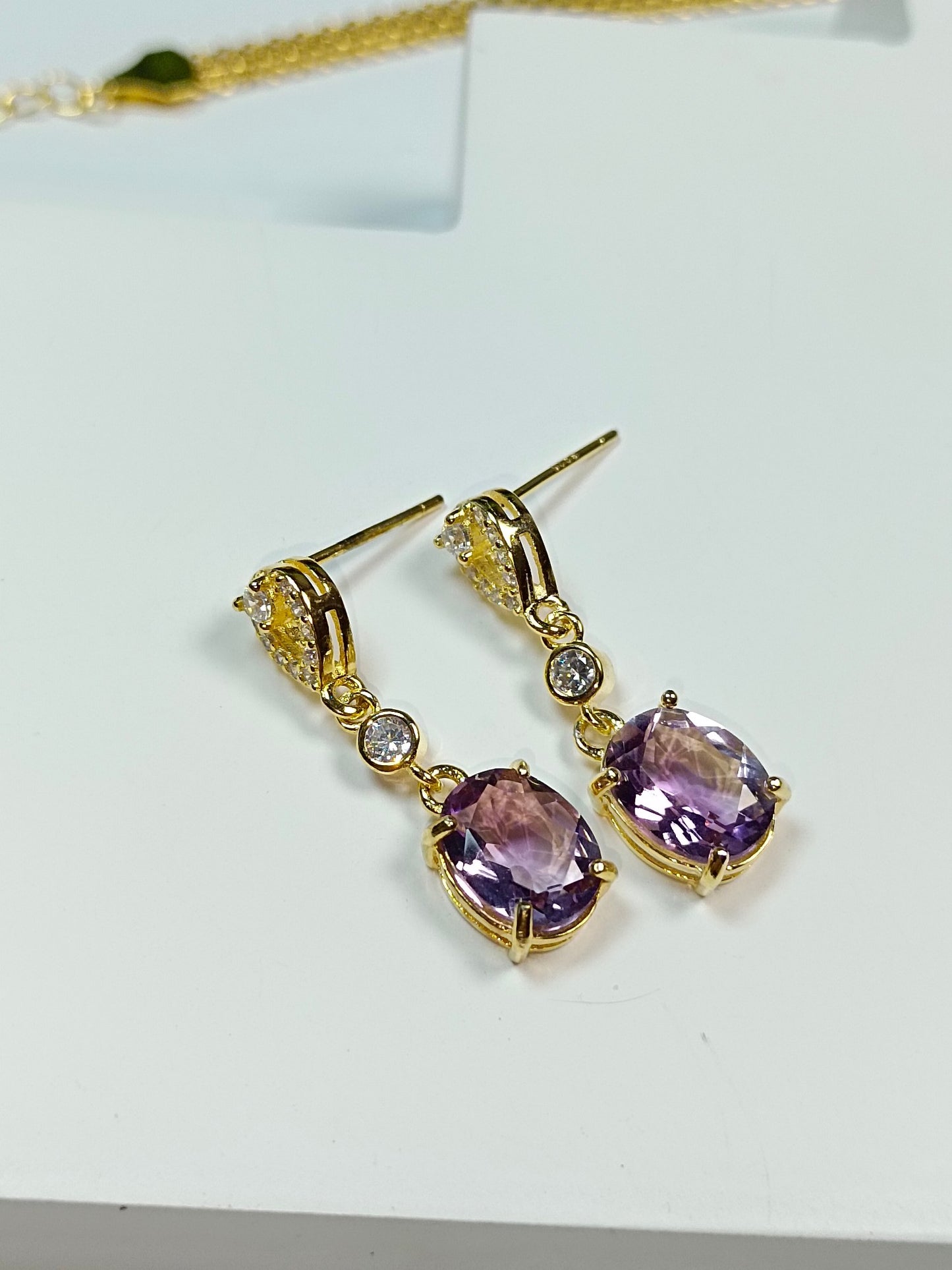 Elegant S925 Silver Embedded Amethyst Earrings - Jewelry for Graceful You