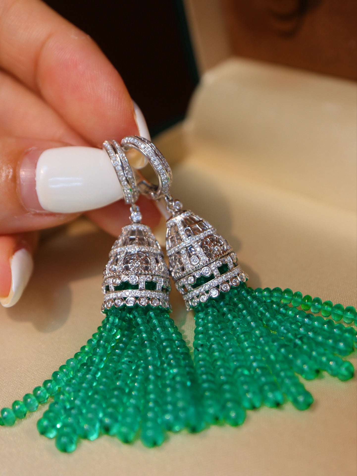 Elegant Companion: Vivid Green Emerald Bead Jewelry