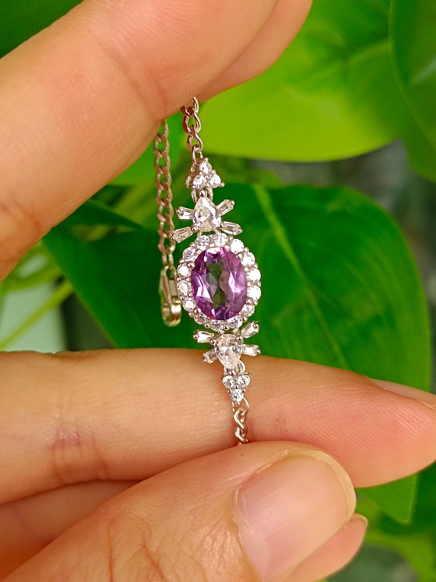 Gelang Amethyst Asli yang Elegan - Sekeping Barang Kemas untuk Percintaan Diraja