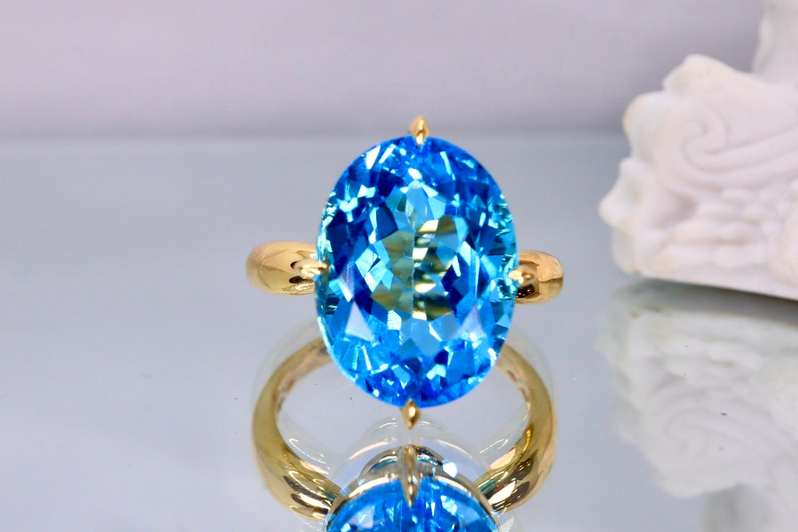 Exquisite Swiss Blue Topaz Ring - A Must-Have Jewelry Piece