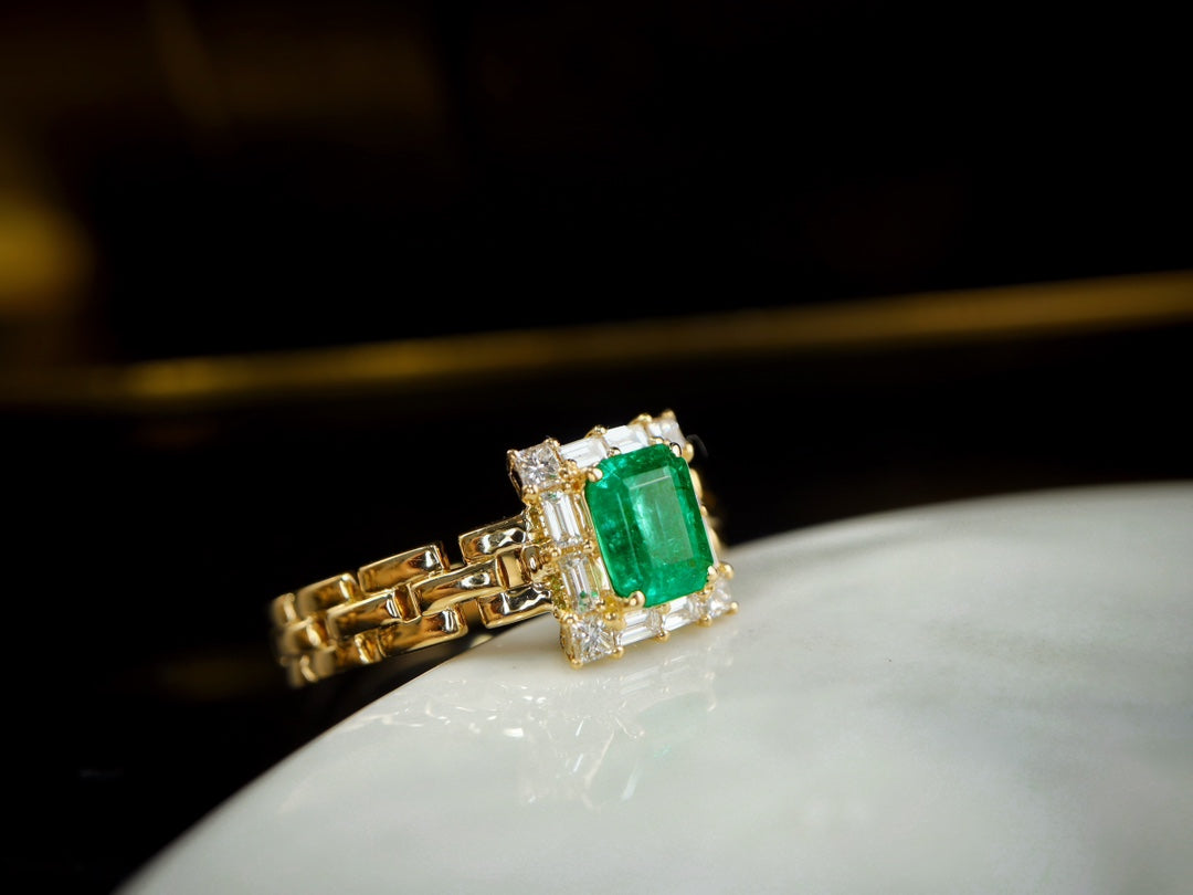 Vintage stijl Panjshir Emerald Ring - een uniek sieraad