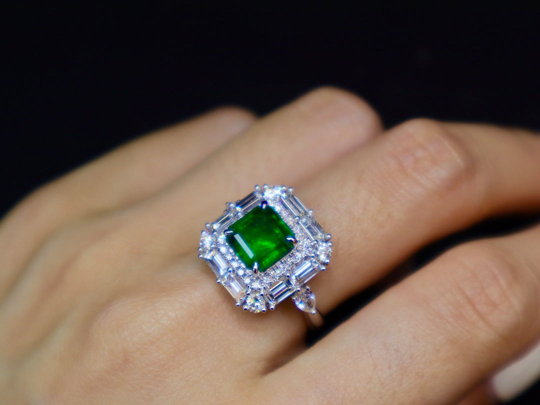 Emerald Ring Pracht - 2,22 ct glazige groene sieraden edelsteen