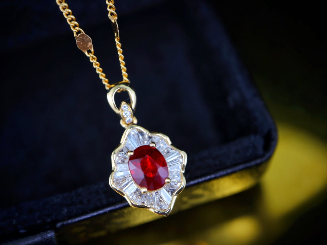 Pigeon's Blood Ruby Pendant - Vibrant Red Gemstone Jewelry