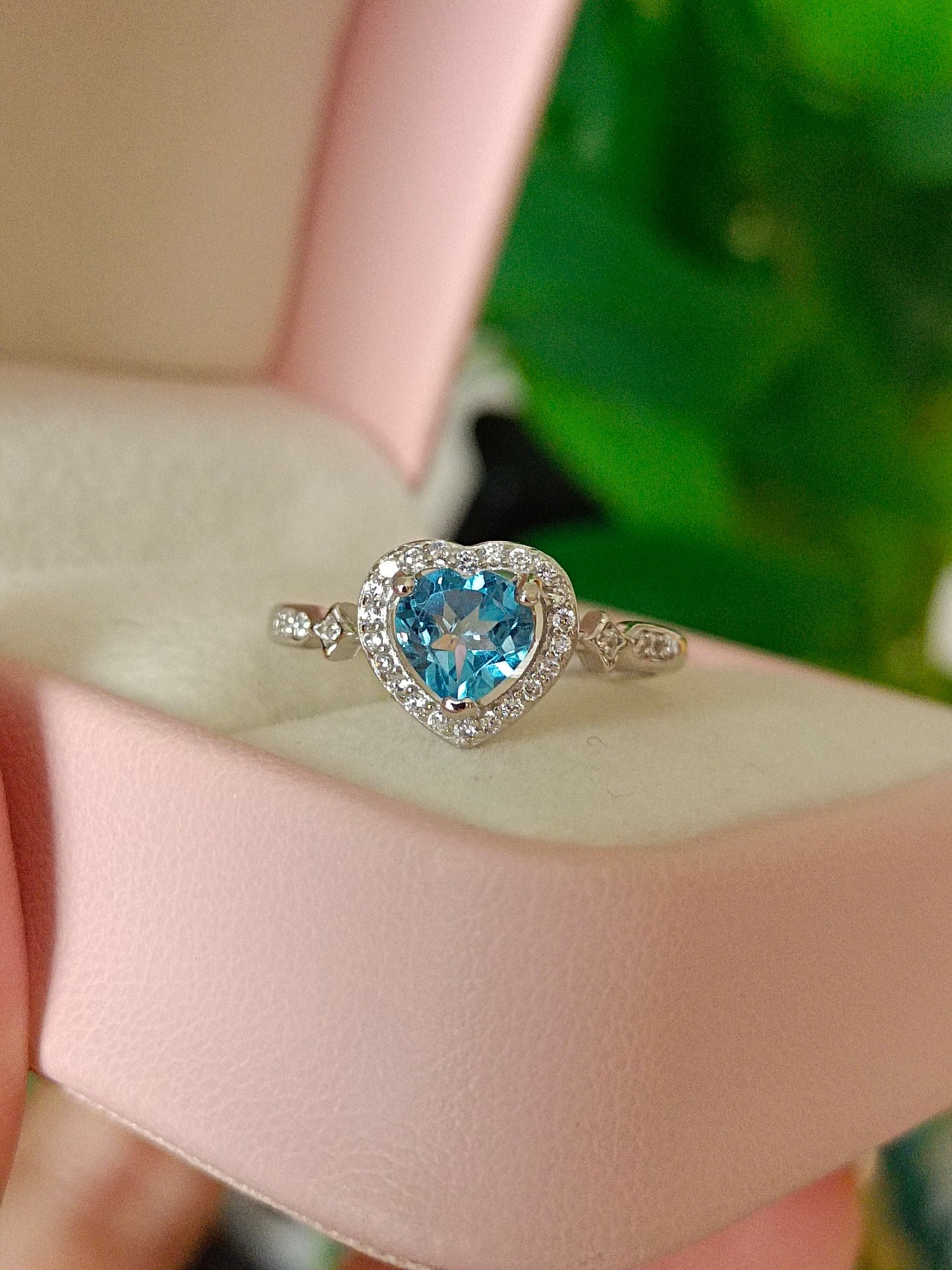 Heart-Shaped Swiss Blue Topaz Ring - Jewelry for the Sweet and Youthful Soul