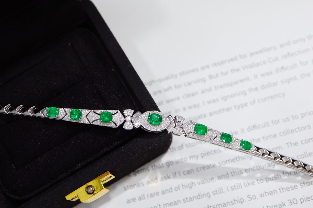 Emerald Jewelry: Afghan Panjshir Emerald Bracelet - Top-Grade沃顿Green