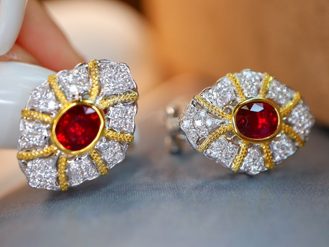 Buccellati-Style Ruby Ear Clips Jewelry: A Century of Classic Elegance