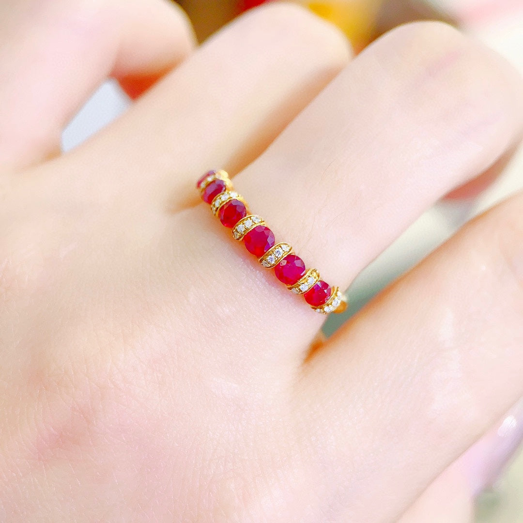 Enchanting 18K Gold Ruby Ring - A Summer's Love Letter in Jewelry