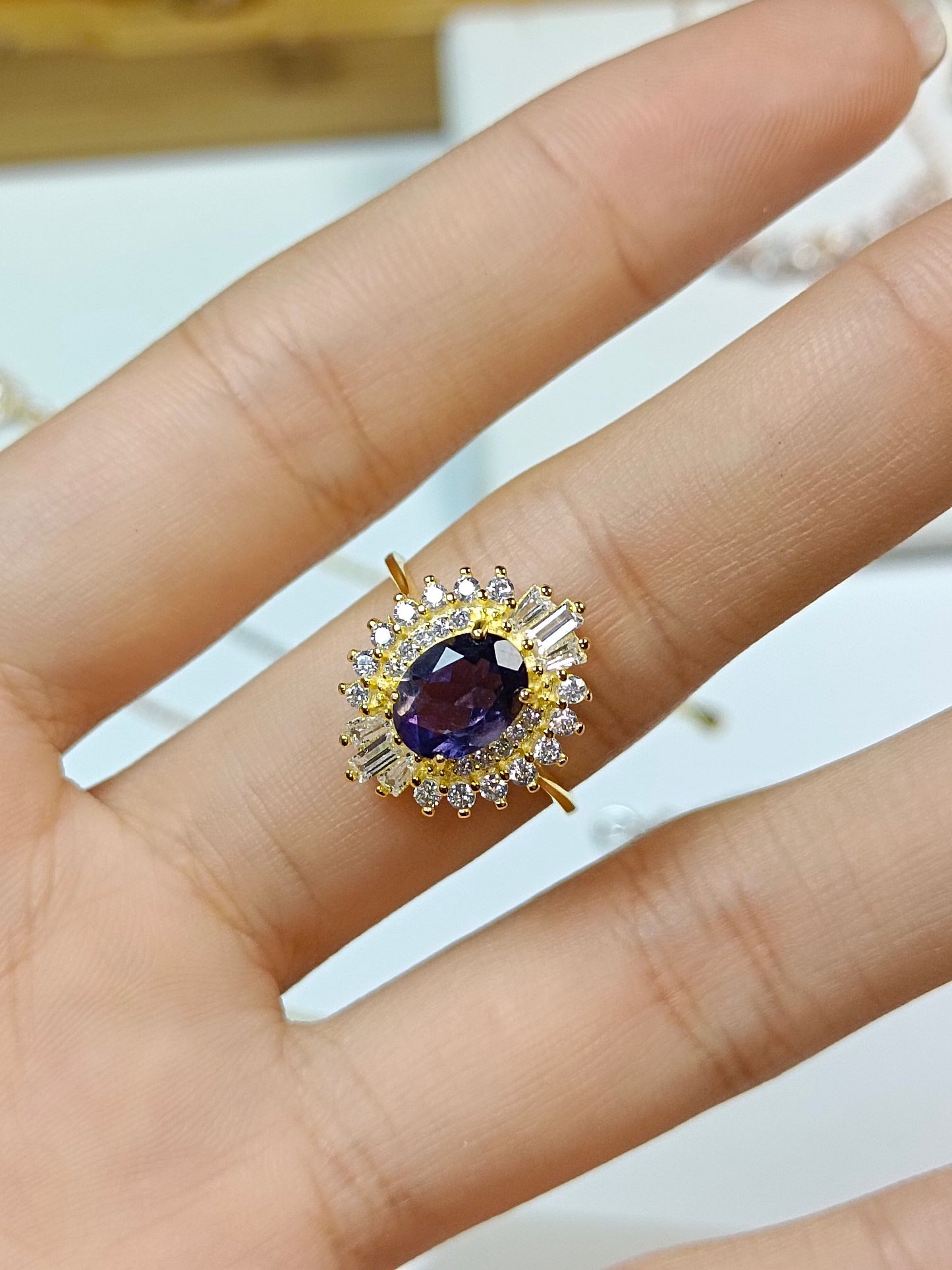 Anello Iolite incorporato in argento S925 - Un autentico gioiello in tonalità zaffiro