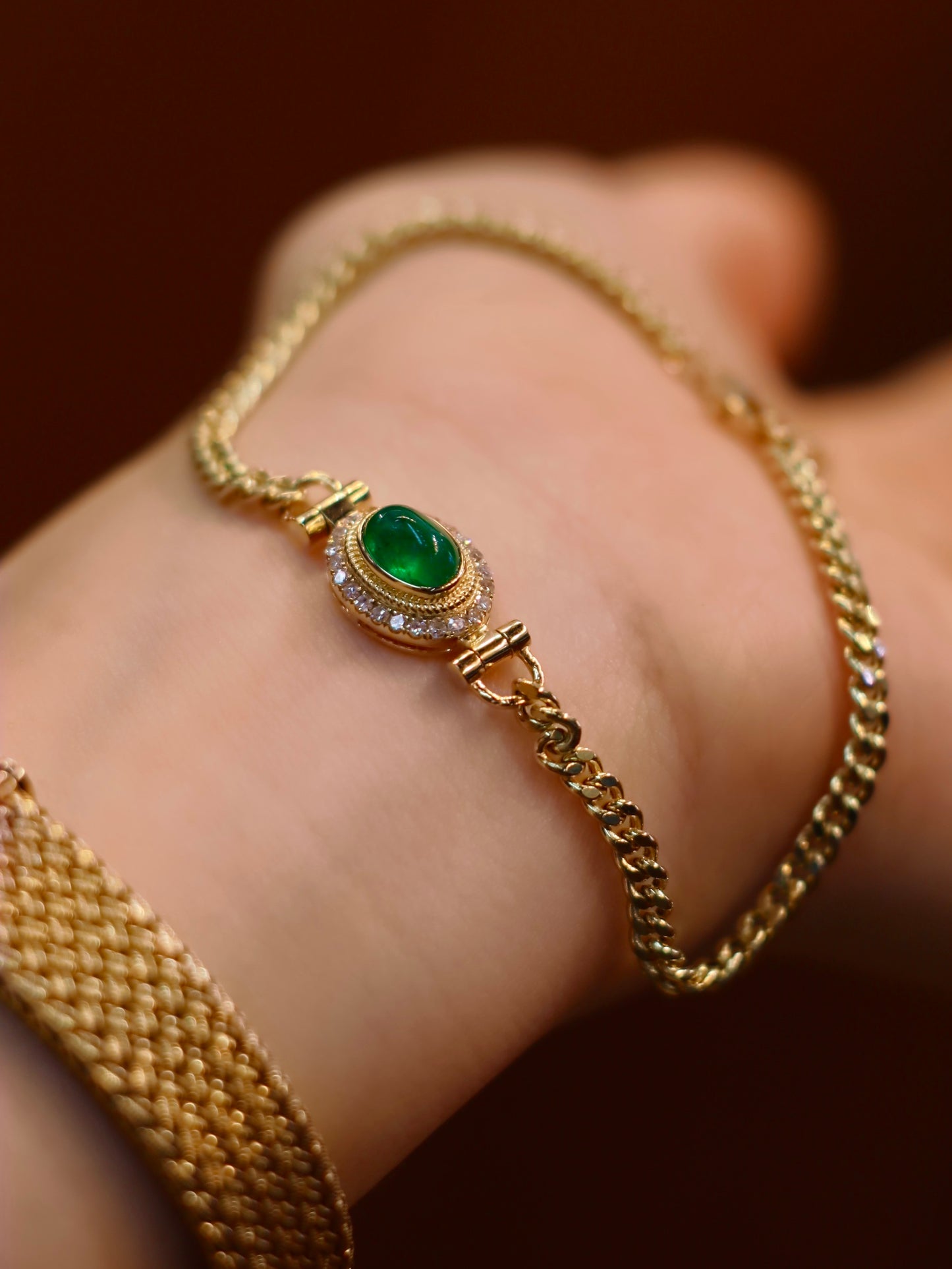 Emerald Green Cuban Link Bracelet - Premium Jewelry Collection