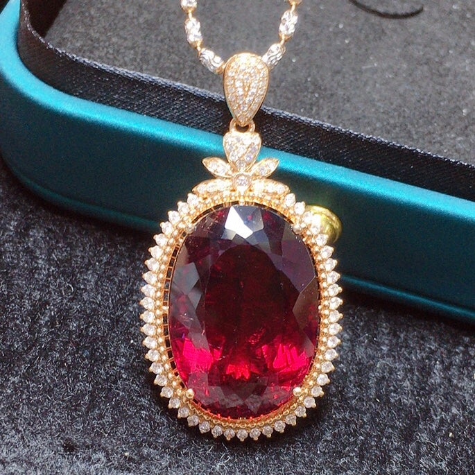 Exquisite Collectible Large Carat Bixbite Tourmaline Pendant - Jewelry for Elegance