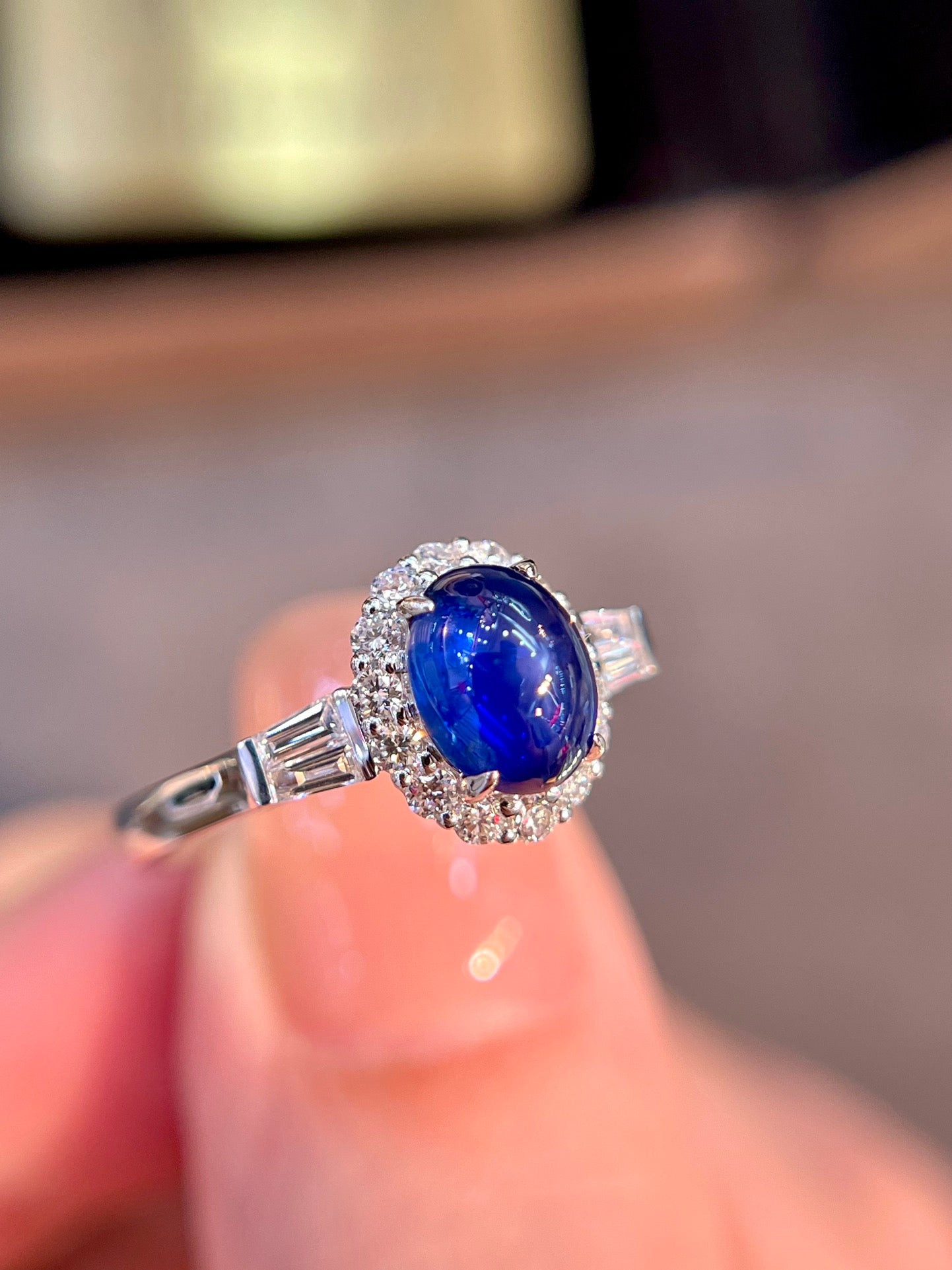 Classic Design 18k Gold Royal Blue Sapphire Ring with Diamonds - Jewelry for Everyday Elegance