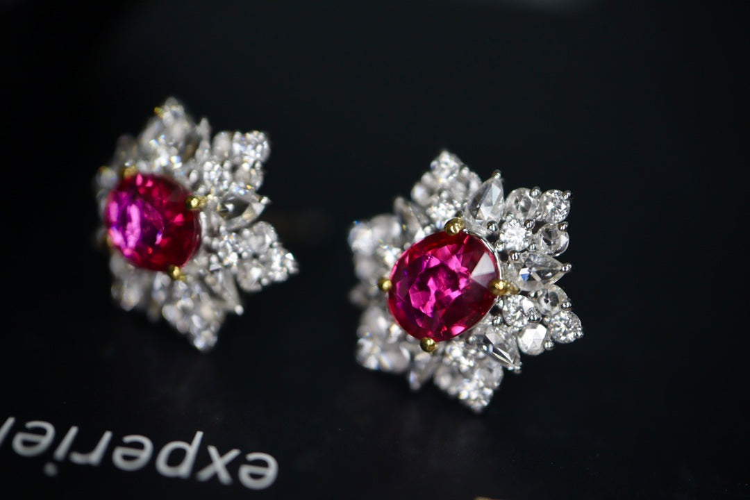 Pigeon Blood Red Ruby Earrings - Premium Jewelry Collection