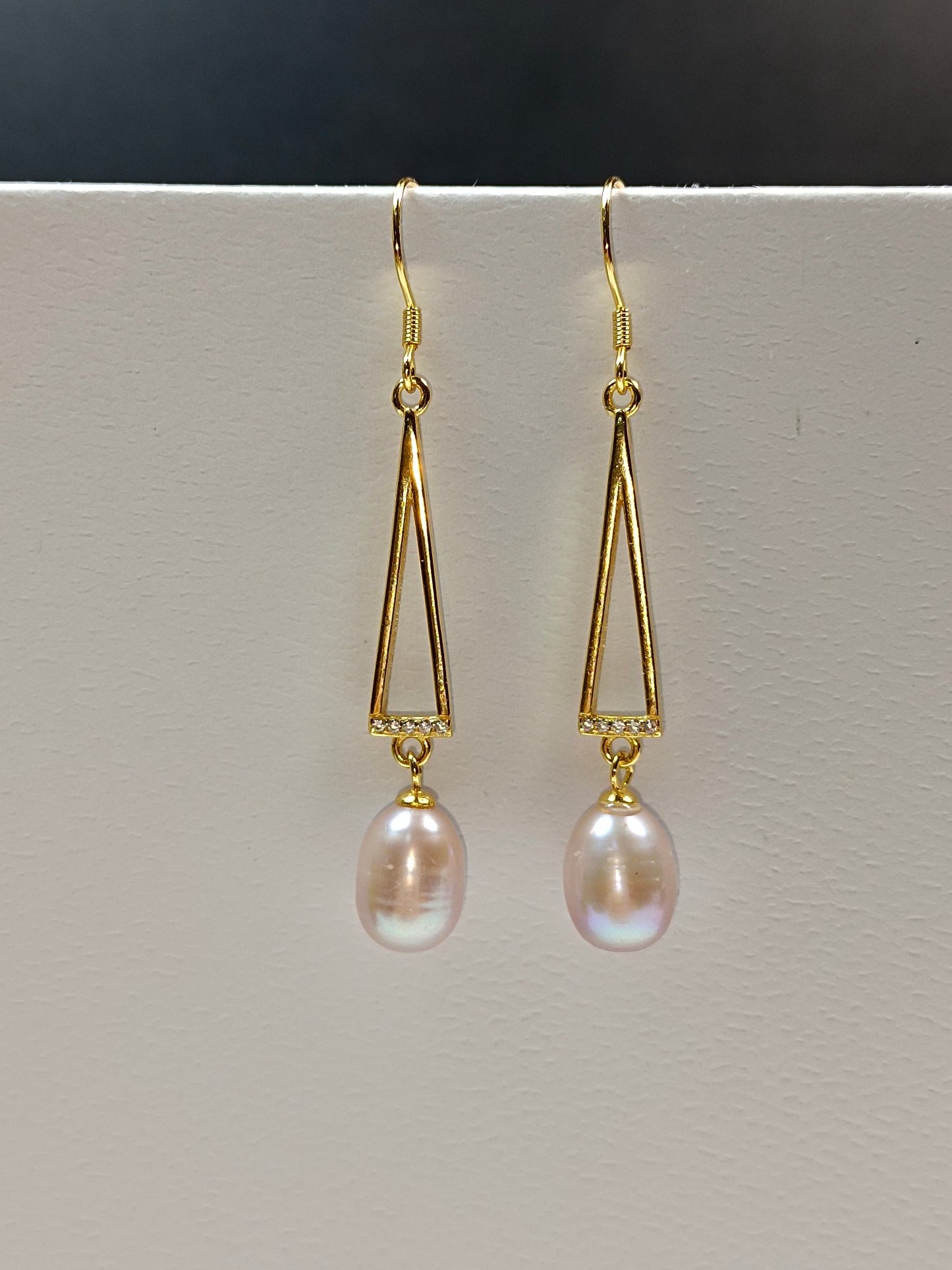 S925 Silver Embedded Rice Bead Light Pink Pearl Earrings - Minimalist Elegant Pearl Jewelry