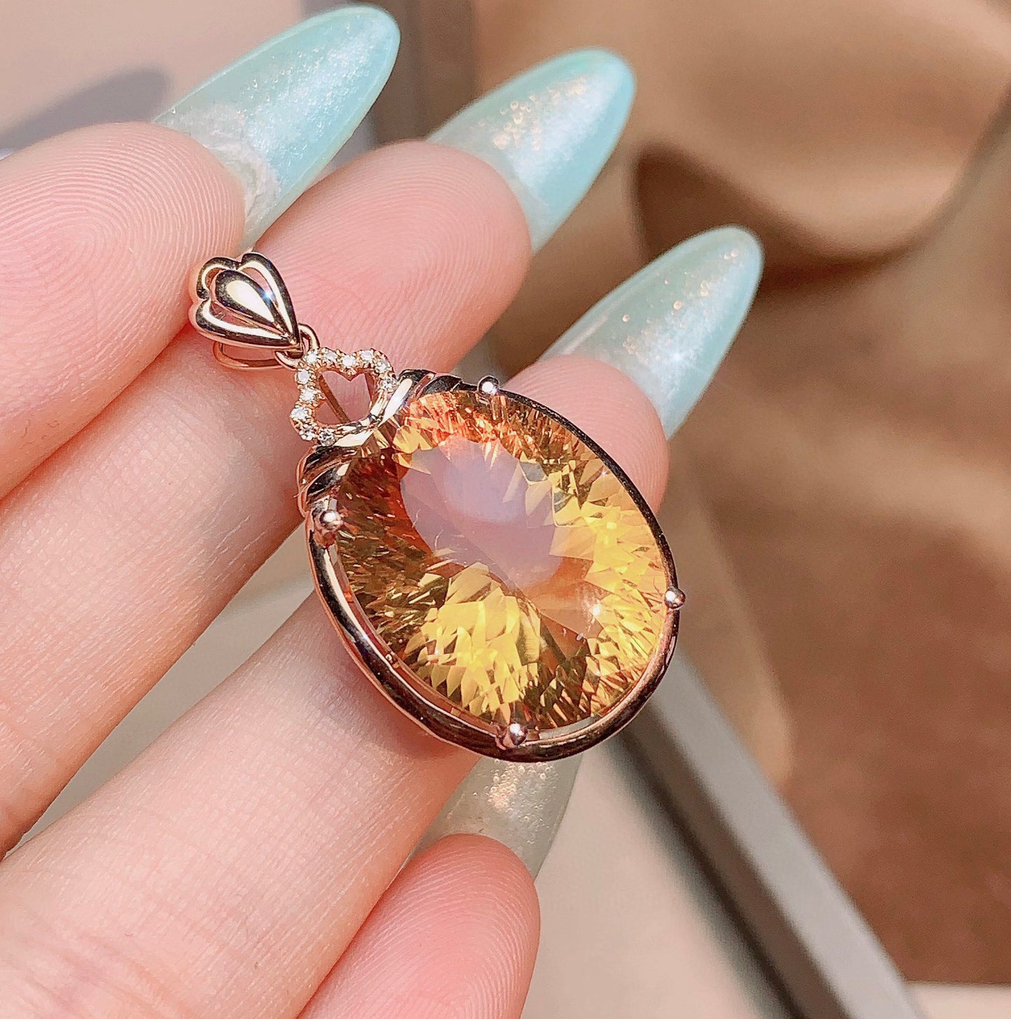 Exquisite Yellow Crystal Pendant Jewelry