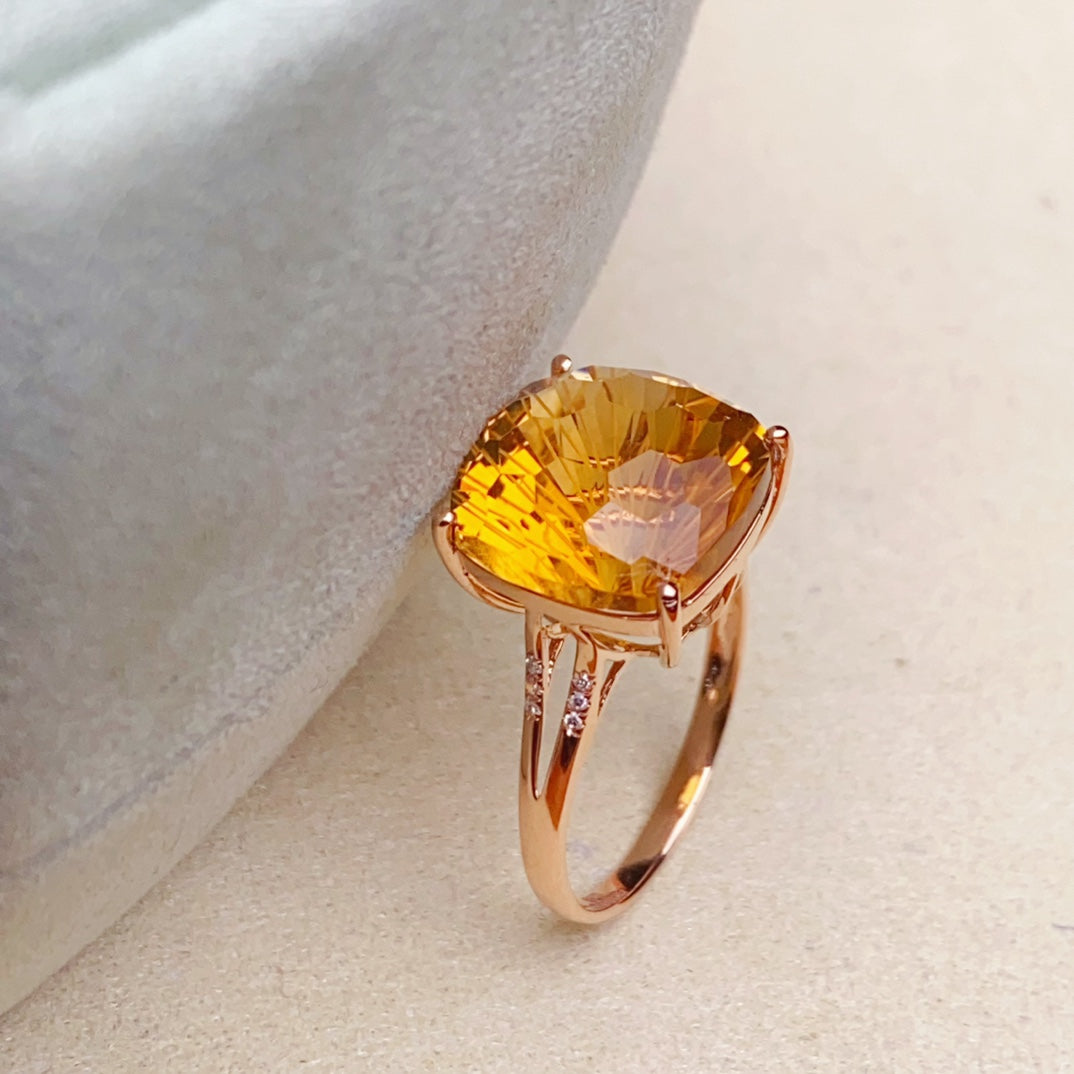 Glorious Yellow Citrine Ring - A Stunning Piece of Jewelry