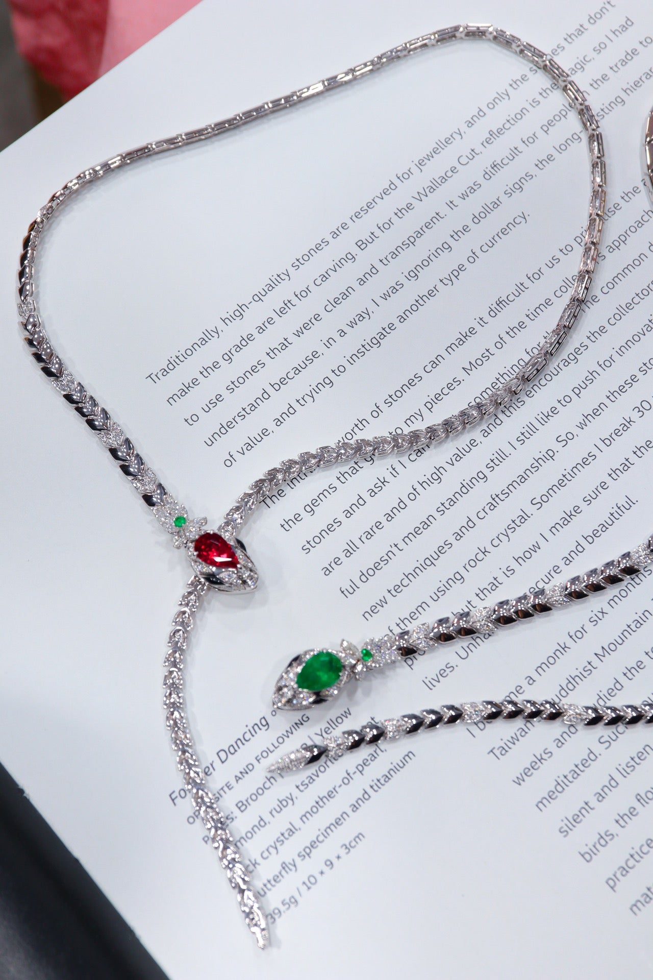 Serpentine Design Ruby Necklace - Premium Jewelry Collection