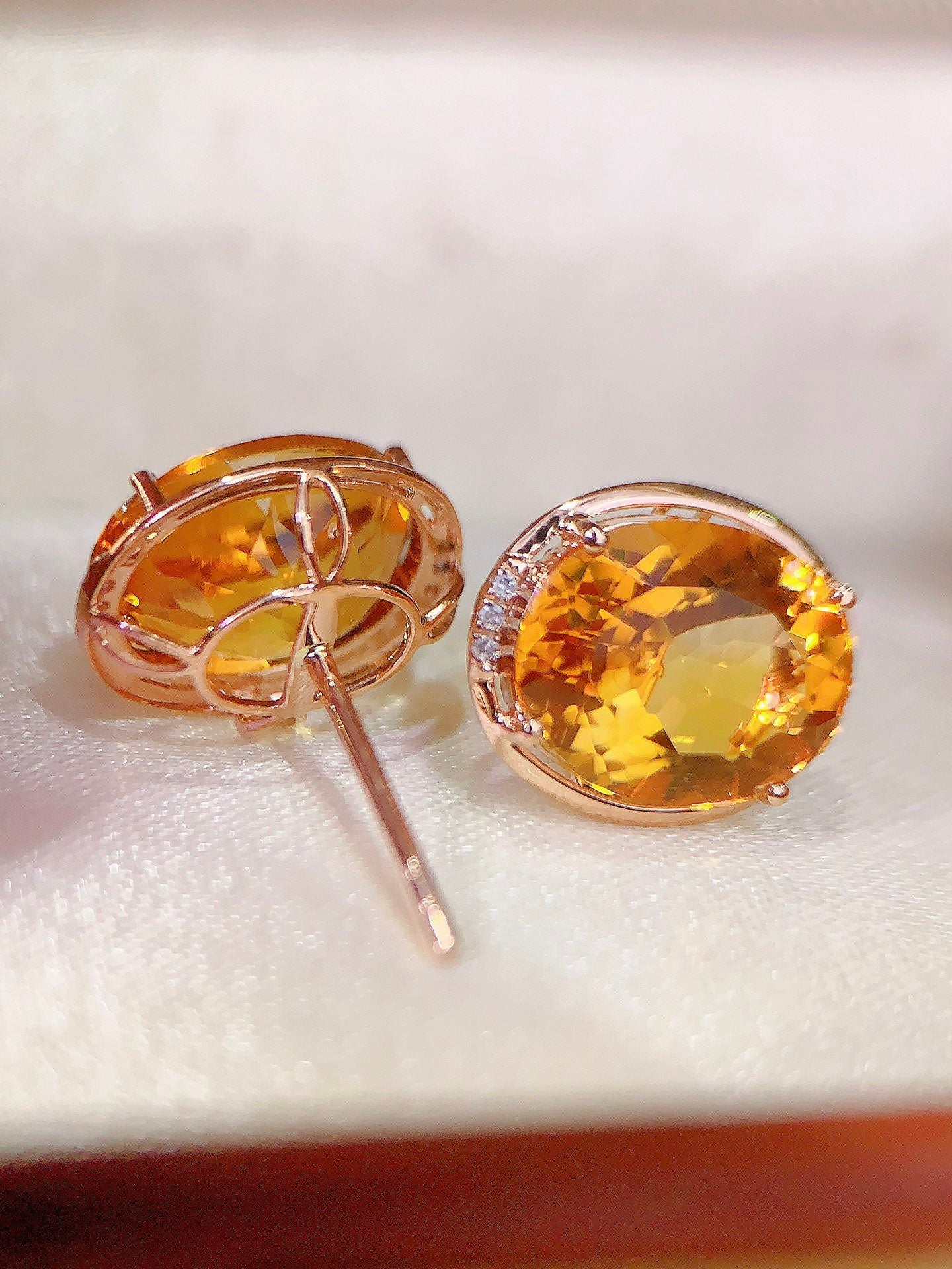 New Arrival: Sunstone of Prosperity - Yellow Citrine Earrings in 18k Gold with Diamonds