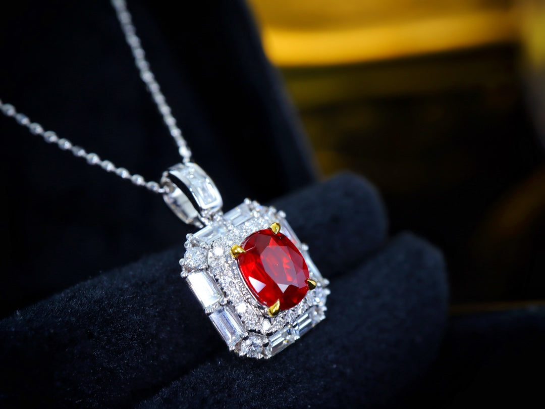 Pigeon's Blood Red Ruby Pendant - Premium Jewelry Collection