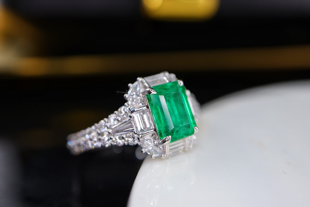 Zambian Emerald Ring - Vivid Green Luxury Jewelry