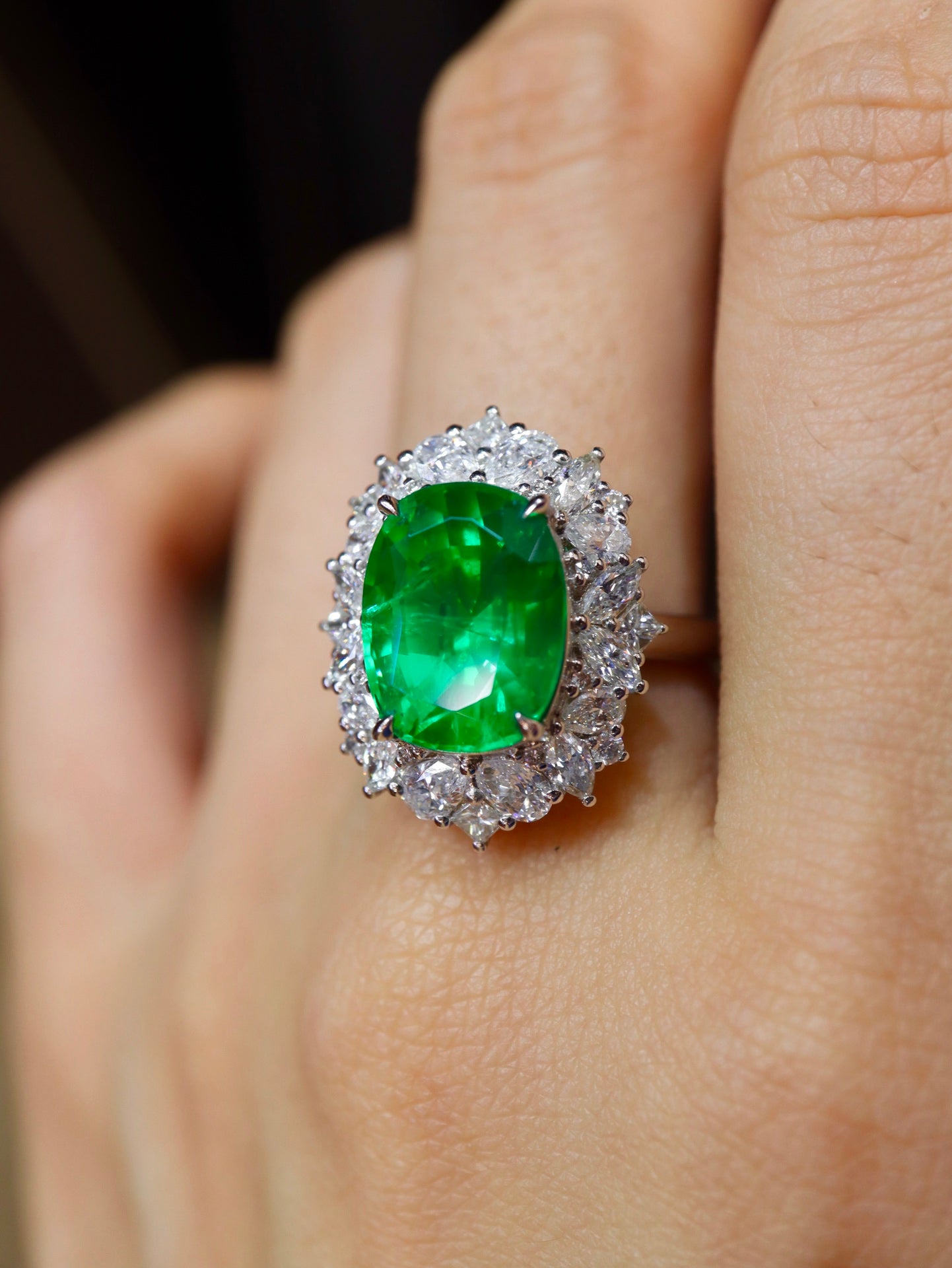 Emerald Ring - Vivid Green Jewelry with Guild Certificate