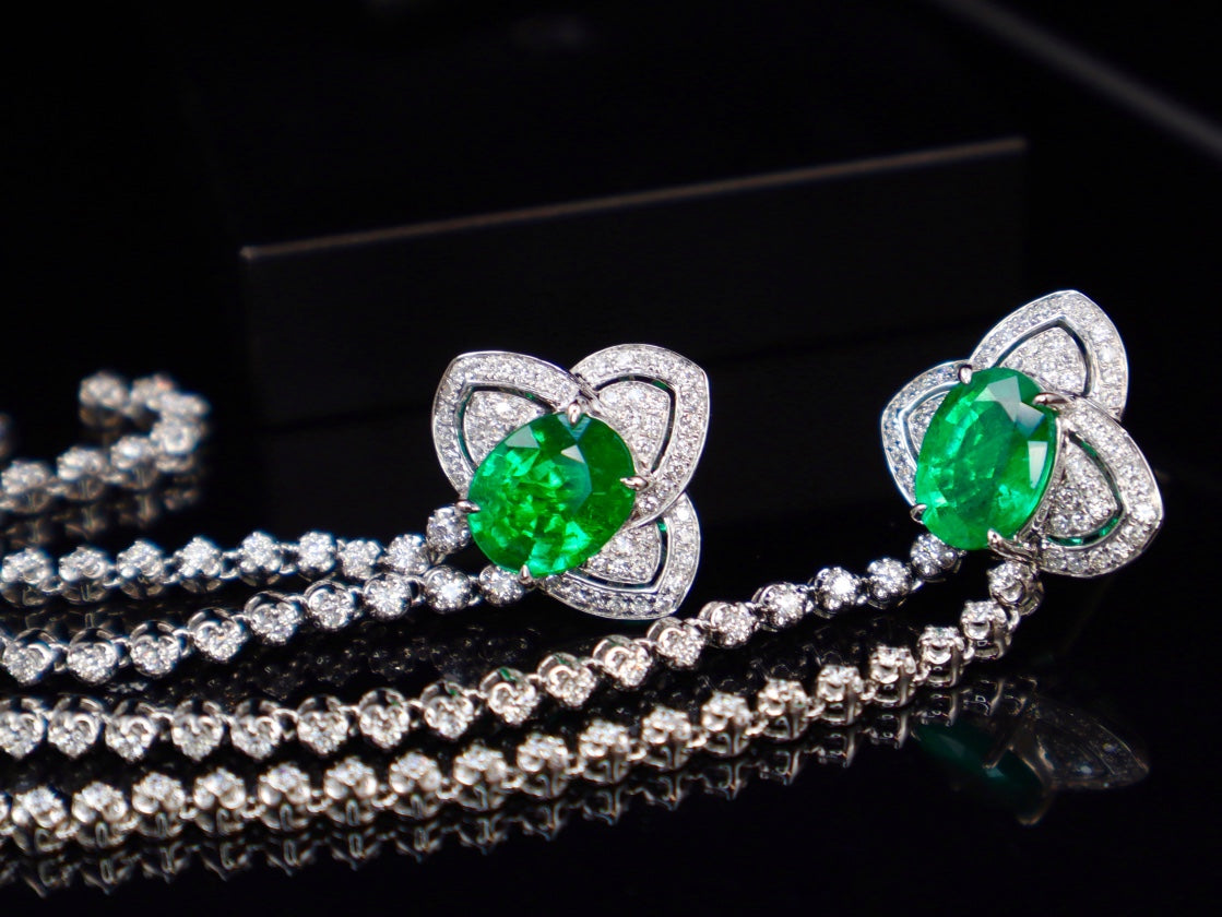 Emerald Earrings Splendor - Panjshir Origin Jewelry