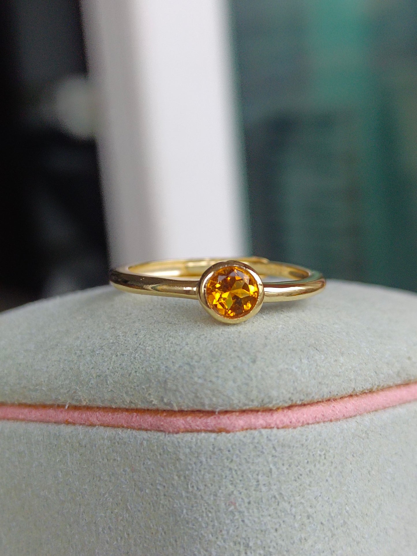 Radiant Natural Caramel Citrine Sweet Bubble Ring - Jewelry for Prosperity and Wisdom