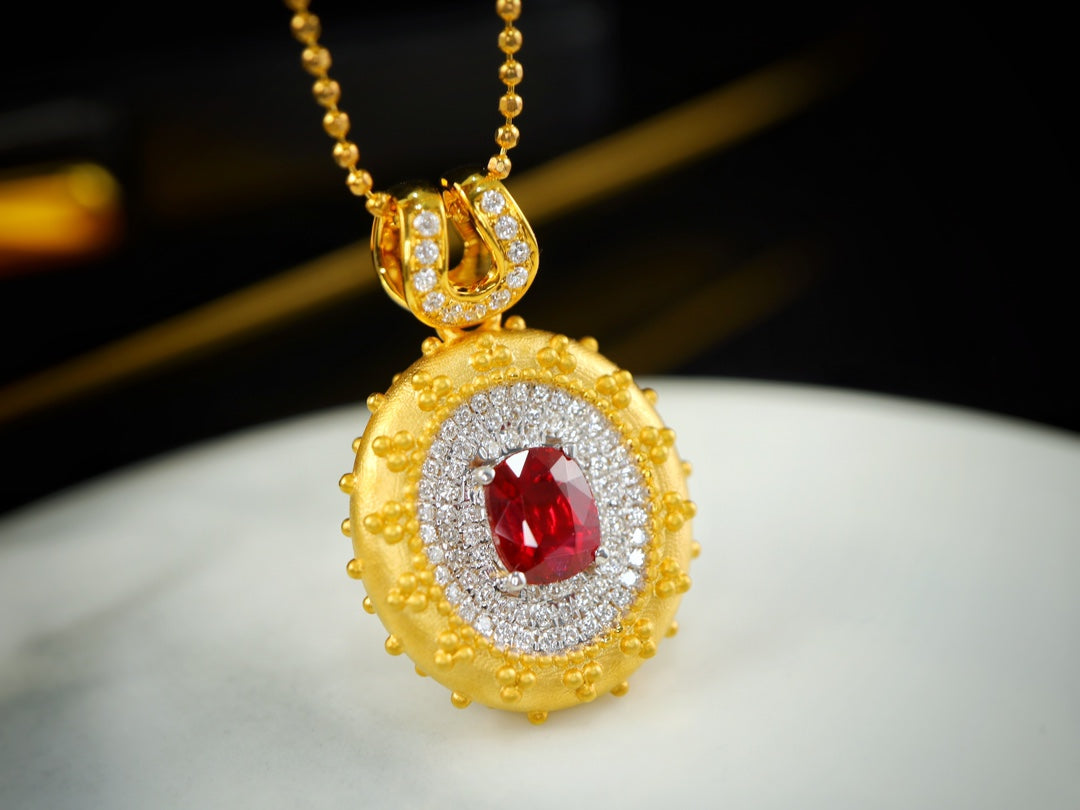 Pigeon's Blood Red Pendant - Exquisite Jewelry Piece