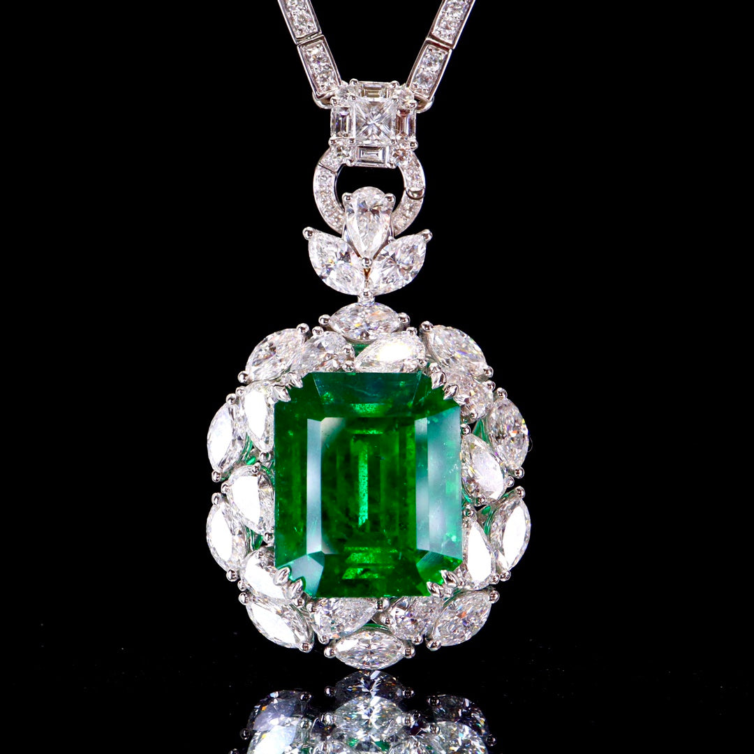 Jewelry Marvel: Collector's Grade Large Carat Vivid Green Watsonian Emerald Pendant