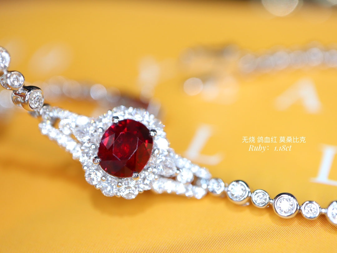 Unheated Pigeon's Blood Ruby Bracelet - Premium Jewelry Collection