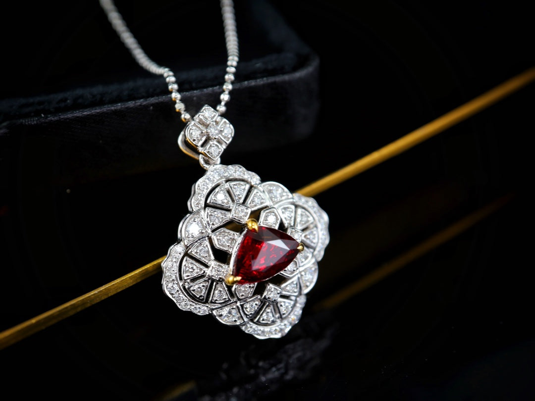 Pigeon's Blood Ruby Pendant - Unheated, Vivid Red Jewelry Gemstone