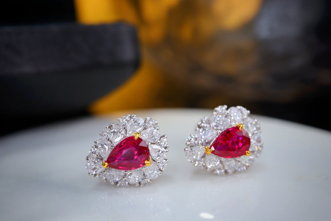 Luxurious Pigeon Blood Ruby Earrings - A Must-Have Jewelry Piece